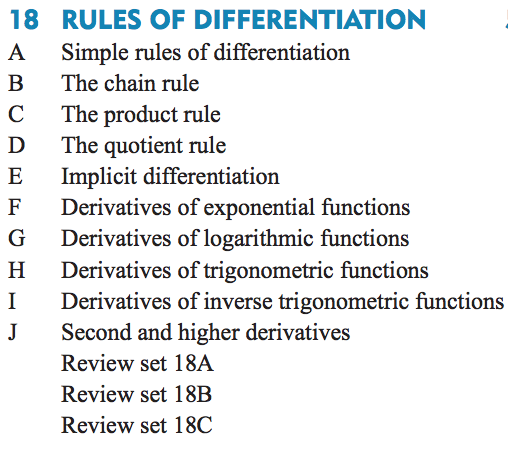 Rules Of Differentiation